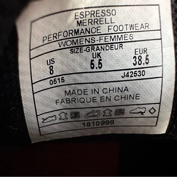 Merrell Espresso Suede Trail Shoes Women’s 8 Brown Lace-Up Hiking Sneakers - Picture 13 of 13